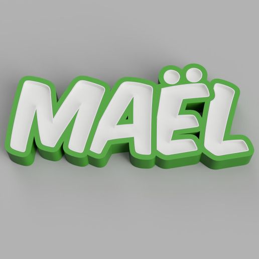 NAMELED MAËL - LED LAMP WITH NAME 3D model