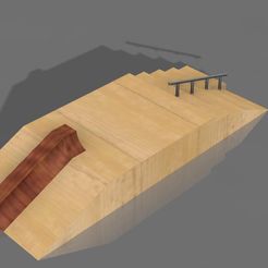 Park01-v4.jpg STL file Fingerboard Stair Set with Rail and Hubba・Model to download and 3D print, torx