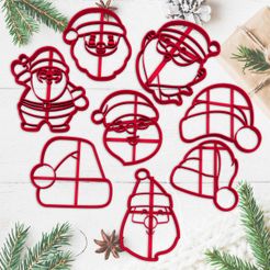 sanata2.jpg STL file CHRISTMAS - cookie cutter - xmas party - santa claus - father christmas - dough and clay cutter - 8cm・Model to download and 3D print