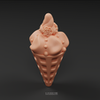 ~ > . / nd \ Ne ri . / ed ee © XVICKY3D WWW.3D-BUG.COM Waffle cone in unicorn style