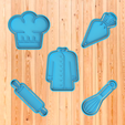 CHEFF-COCINERO-PACK.png Chef cookies cutters - Cook cookie cutters - Chef cookie cutters