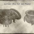 01.jpg Elephant Cup and Holder For Dice or Any Other Things for Dungeons & Dragons, Warhammer 40k, Pathfinder or Other Tabletop Games
