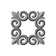 onlay19-000.JPG Square floral decoration element relief 3D print model
