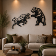 71bcb688-fa88-4003-b1c3-a730208b29f5.png Bull vs Bear 2D Wall Art Set