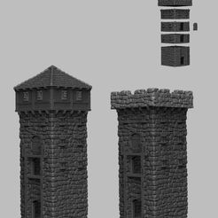 midsec.jpg Fichier 3D Paysage médiéval - Tours du château・Modèle imprimable en 3D à télécharger