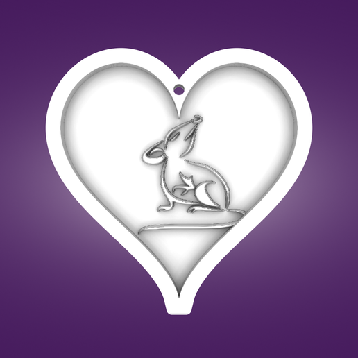 Key pendant, heart, mouse 3D model