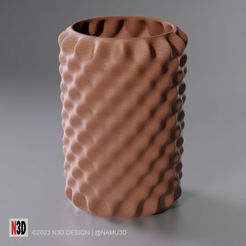 vase-0016-B-bumpy-oval-vase-stl-01.jpg Archivo STL VASO・Modelo imprimible en 3D para descargar