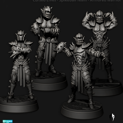 CursedElves_SpikeBallTeam_ArmoredWarriors.png 3D file Cursed Elves - Spikeball Team - Armored Warriors・3D print model to download