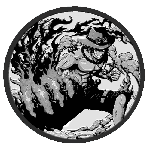 Portgas D. Ace one piece coaster v2 3D model