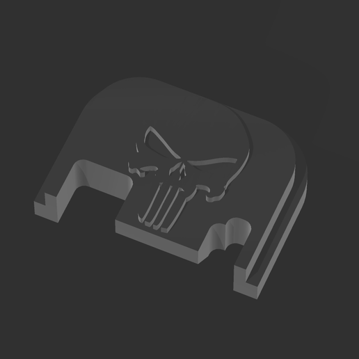 GLOCK 17/19/26 Slide Cover Rear Backplate – Punisher Design (Gen 1-5) 3D model