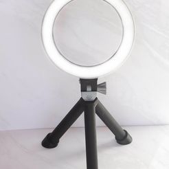Aro-negro-editado.jpg Archivo STL Aro de luz 20cm - 8" Led ring DIY 5v universal COMPLETE (works on any tripod)・Idea de impresión 3D para descargar