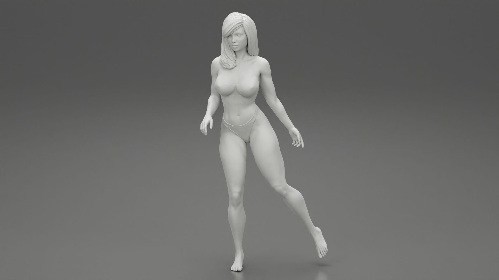 Girl-06.jpg 3D file Pretty Bikini Woman Standing on one Leg 3D print model・3D print model to download, 3DGeshaft