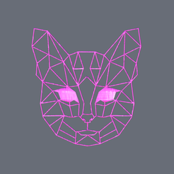 cat-geo-v2.png Free STL file Cat (geometric) v2・Object to download and to 3D print