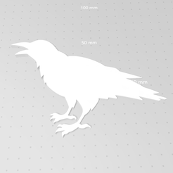 Crow1.png Archivo STL Silueta de cuervo, contorno de cuervo, plantilla de pájaro, Halloween, arte de pared 2D・Plan de impresión en 3D para descargar, drakoniccreations