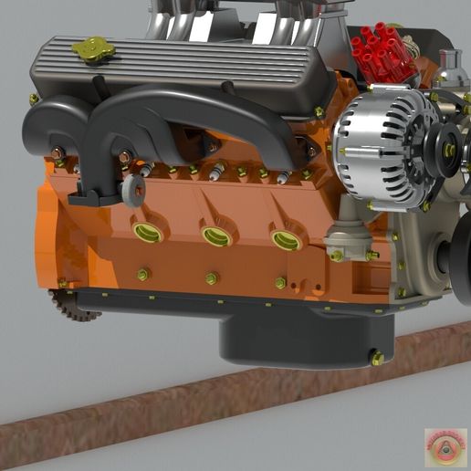 Modello Motore Dodge 440 RB In Resina Stampato 3D - Presa RAM - Foto 2