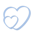 Dos Corazones v1.png Hearts Cookie Cutter