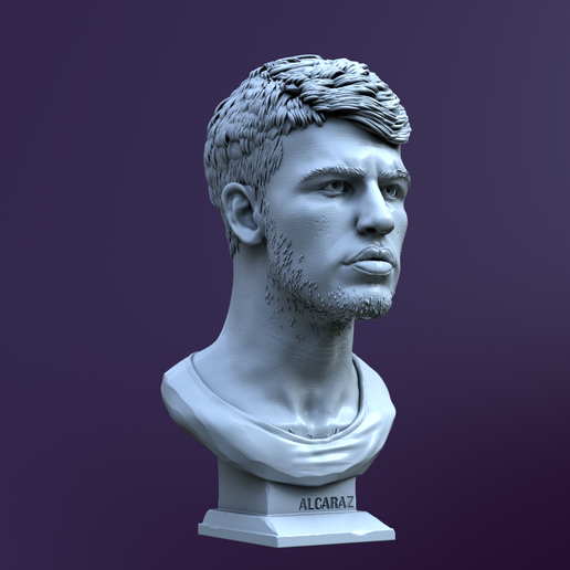ren16.png Carlos Alcaraz bust for 3D printing