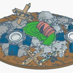 base_badlands.jpg Descargar archivo STL gratis Dominion Crusader 170mm base ovalada・Modelo para la impresora 3D