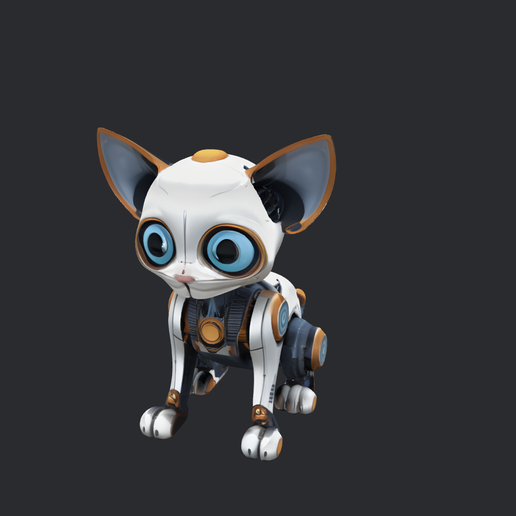 model-1.png Gato robótico futurista - Brinquedo robótico bonito para gatos - modelo de impressão 3-D