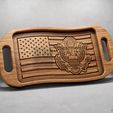 US-Wavy-Flag-Army-Seal-Tray-With-Handles-©.jpg US Flag Army Seal Trays Pack - CNC Files for Wood (svg, dxf, eps, ai, pdf)