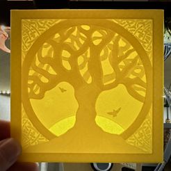 yellow-lightbox.jpg Yggdrasil Sunset - Norse World Tree Diorama and Light Box - Nightlight (commercial use)