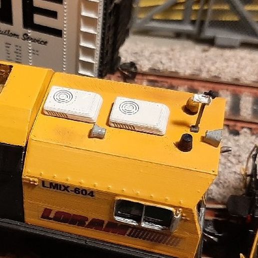 HO Scale Rooftop Accessories Set - Air Conditioner Strobe Anemometer Siren Loudspeaker Hailer 3D model