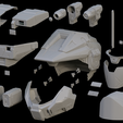 split.png Isidor helmet with attachments 3d print file