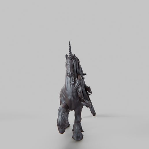 Majestic Black Unicorn Statue for Display or Collection