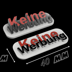 Keine-Werbung-v1.png Télécharger fichier STL gratuit Panneau / boîte aux lettres Pas de publicité ! Mailbox signs / No advertising ! • Modèle à imprimer en 3D, Holyrings