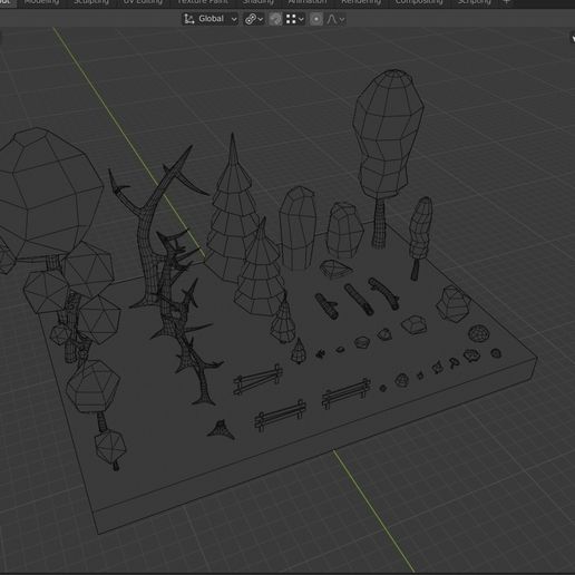 render-3.jpg Trees and stones low poly