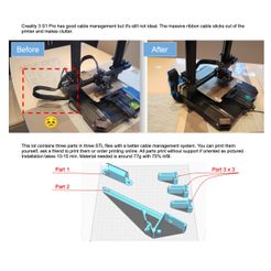 Before-After.jpg 3D file Creality Ender 3 S1 Pro Better Cable Management System SE・3D print design to download