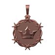 Crown-Halo-Barb-wire-round-pendant-10.jpg Pendentif rond en fil de fer barbelé avec attache Modèle d'impression 3D