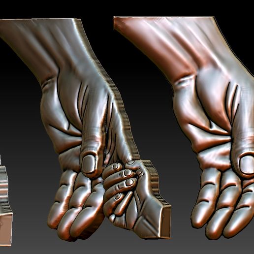 Baby and Father hands 3D print model 3D model