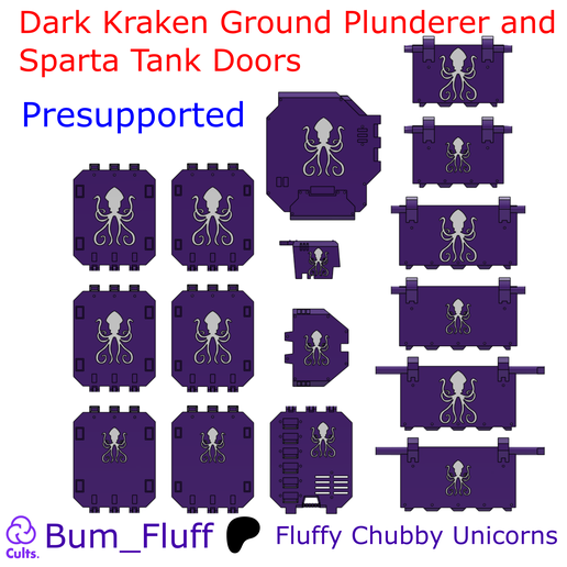Dark Kraken Ground Plunderer and Sparta Tank Doors - Presupproted
