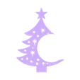 arbre_face.stl Christmas tree LED electric candle holder