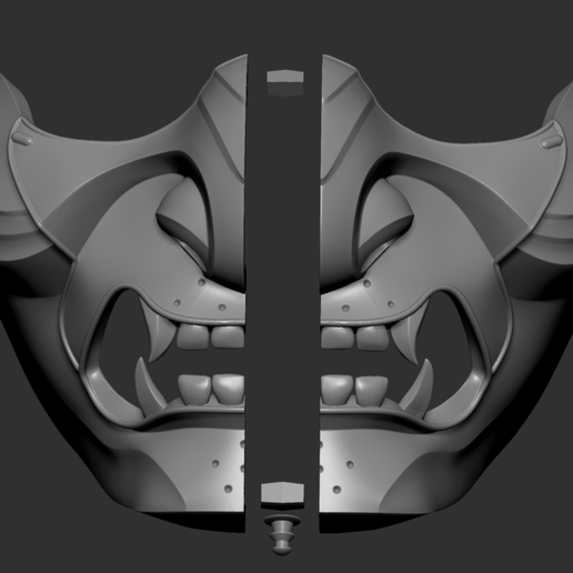 Screen Shot 2020-08-10 at 4.49.26 pm.png Descargar archivo OBJ GHOST OF TSUSHIMA - Ghost Mask - Fan art cosplay 3D print • Diseño para imprimir en 3D, 3DCraftsman