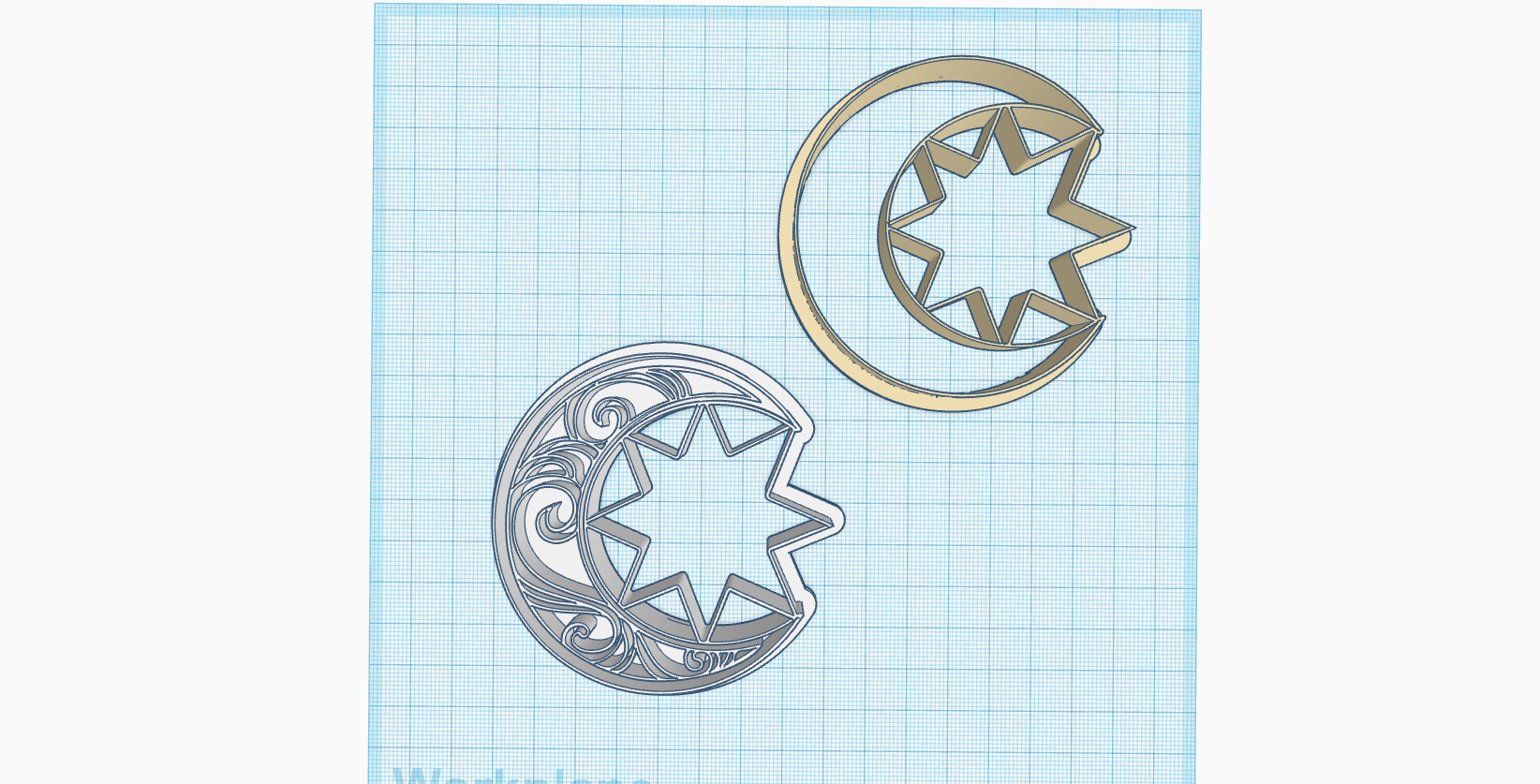 moon-star-cookie-cutter-2-2.png STL file Star and moon Cookie cutter, Polymer Clay Cutter, celestial stamp, mold, embross, earrings, Christmas holiday decoration, PACK of 2 pcs・3D printing template to download, Allexxe