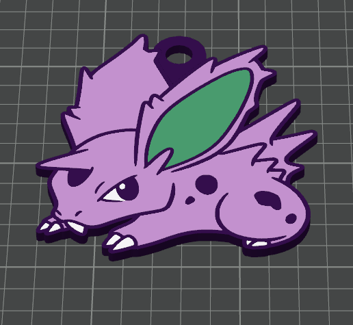 Nidoran Male Keychain - Kanto Collection (Multicolor .3mf & Single Color .stl)