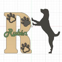 perrito-letras-frontal.png STL file Personalized letters with dog shape・3D printable model to download