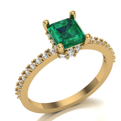 1.jpg STL file Square Emerald Ring・3D print object to download, Ayyaz166