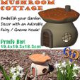Mushroom-Cottage-IMG.jpg Cute Mushroom Cottage Fairy Gnome House Toadstool Garden Decor