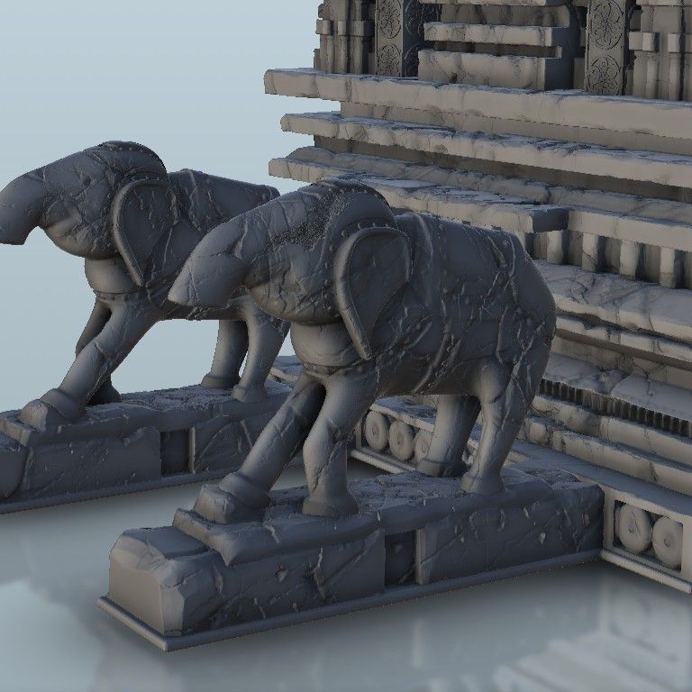 5.jpg Download STL file Indian temple with animal statues - Flames Of War Bolt Action Oriental Indian Age Of Sigmar Medieval Warhammer • 3D printing object, Hartolia-miniatures