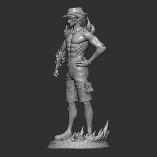 🔥 Fire Fist Ace – Portgas D. Ace One Piece Anime Statue | 3D
