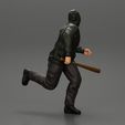 3DG-0004.jpg gangster man in hoodie fears running and holds a baseball bat