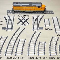 2020-track-overview.jpg Fichier STL gratuit Nouvelle voie ferrée pour OS-Railway - système ferroviaire entièrement imprimable en 3D !・Plan pour imprimante 3D à télécharger