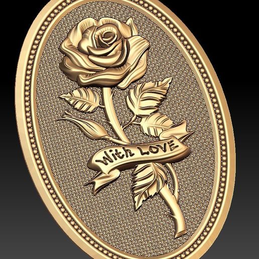 Rose with love cnc frame art router 3D model