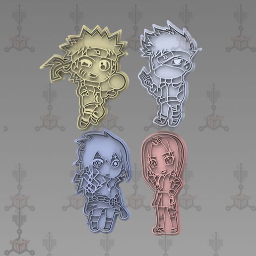 naruto cookie cutter set 3D model