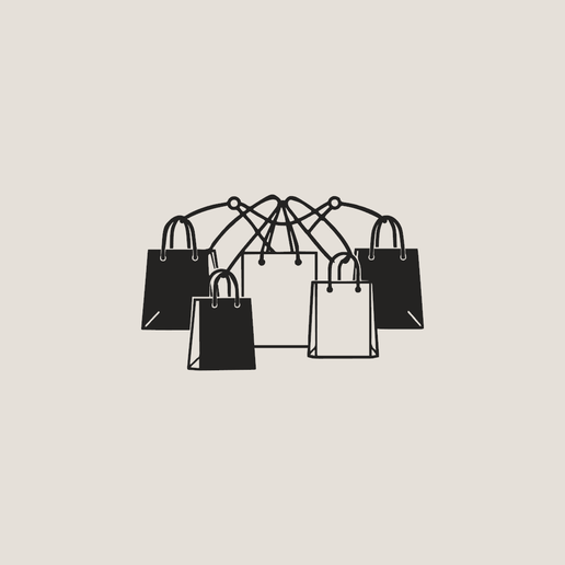 Minimalist Shopping Bag Silhouette Wall Art