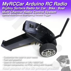 MRCC_Arduino-Radio_MAIN_2048x2048C3D.jpg MyRCCar Arduino Surface Radio for RC Car / Bike / Boat. "BigBoy" Multi Channel Radio Control System, including Transmitter and Receiver