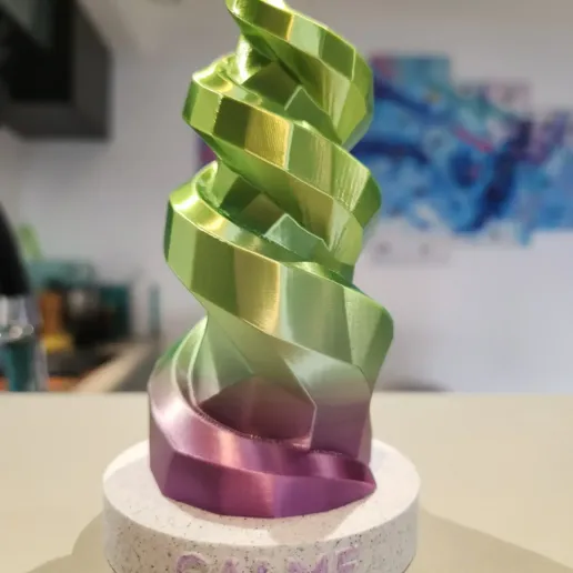 Totem de Bureau Design Multicolore - Décoration Moderne à Imprimer en 3D - Sans Support - Changement de Couleur Facile